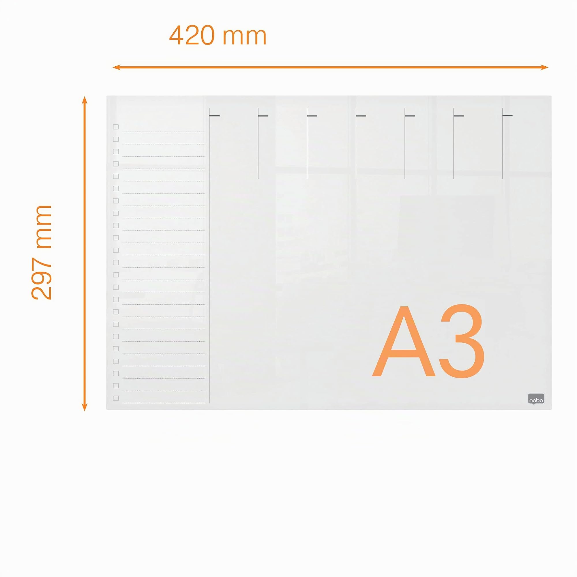 nobo-diamond-glass-1915615-mini-whiteboard-wochenplaner-a3-klar image 2