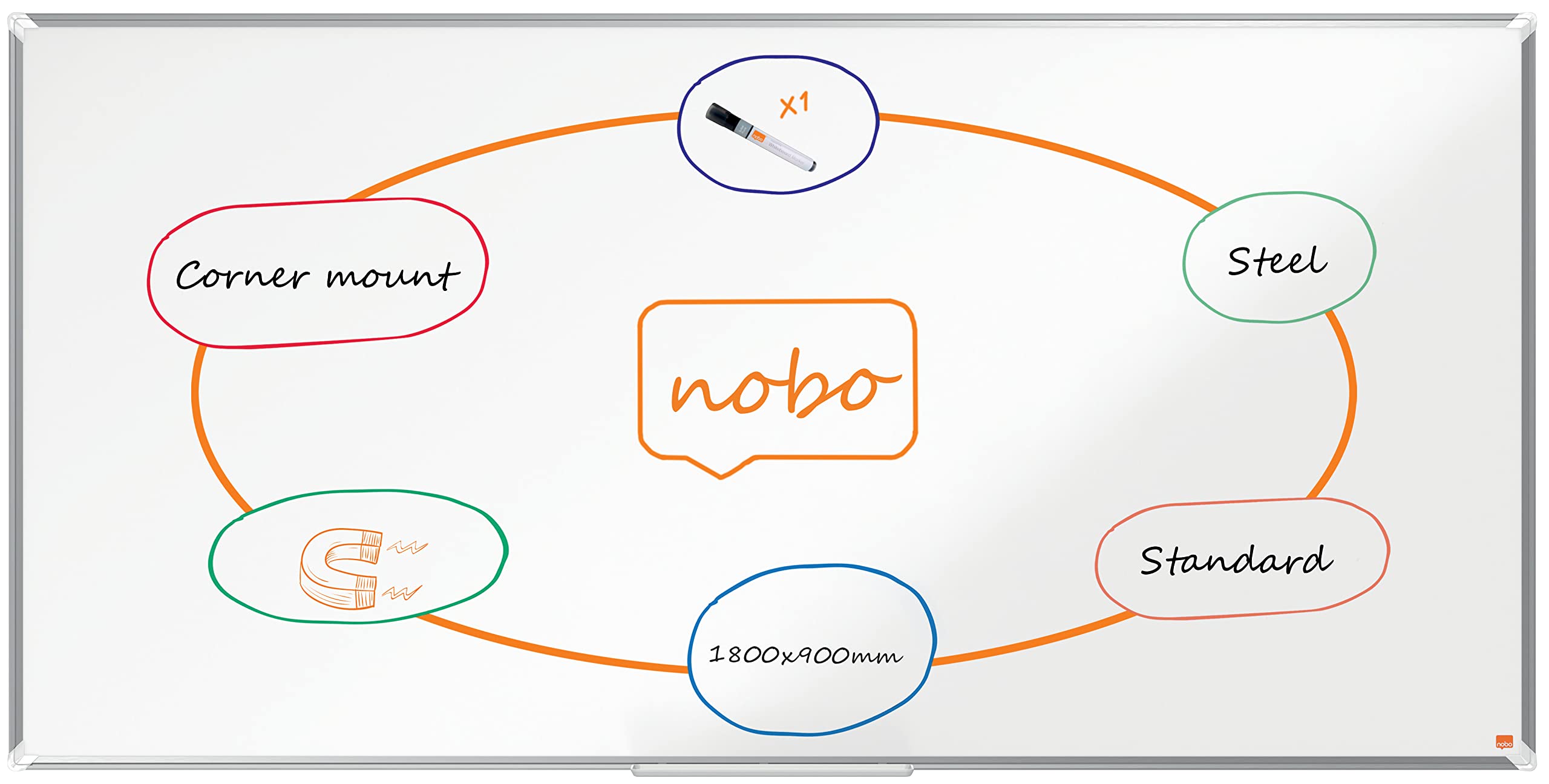 nobo-premium-plus-1915160-whiteboard-180x90-cm-stahl image 1
