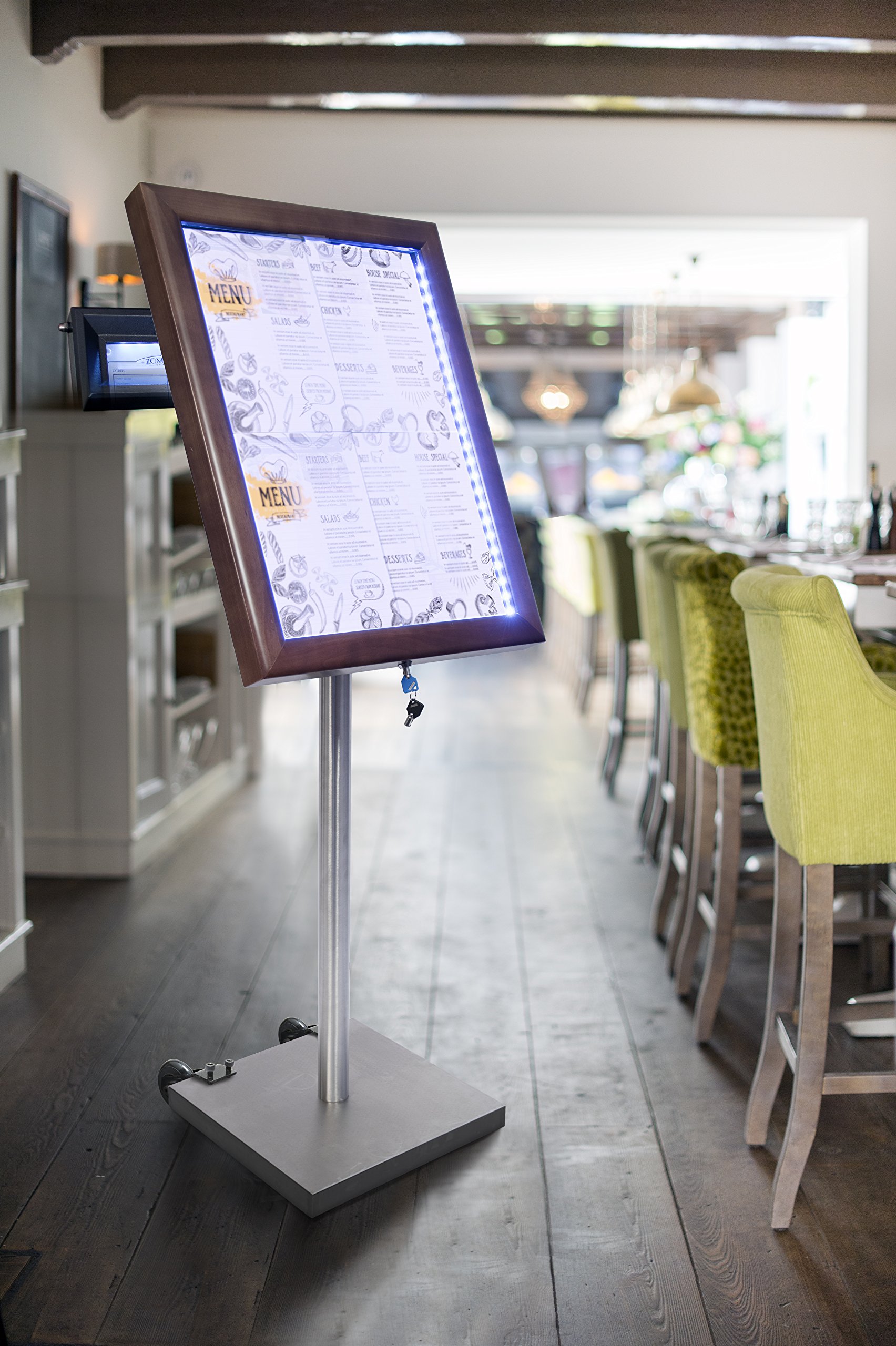 securit-classic-led-info-display-a2-braun-4x-a4-beleuchtet image 5