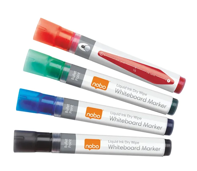 nobo-glide-liquid-ink-whiteboardmarker-4er-set-3-mm-mehrfarbig image 1