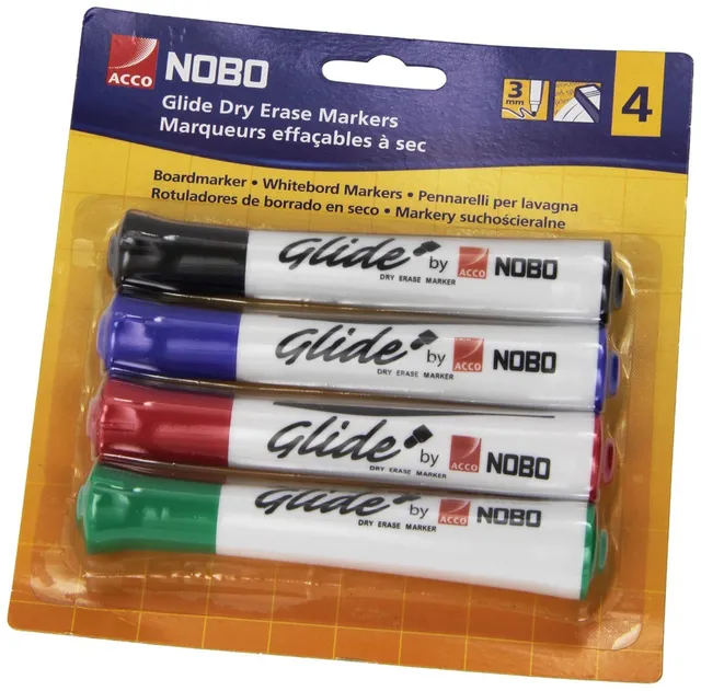 nobo-glide-1902096-whiteboardmarker-4er-2-mm-bunt image 1