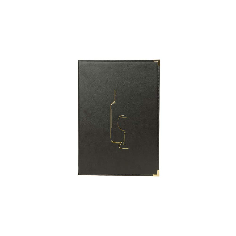 securit-classic-weinkarte-a4-schwarz-kunstleder-2-einleger image 1