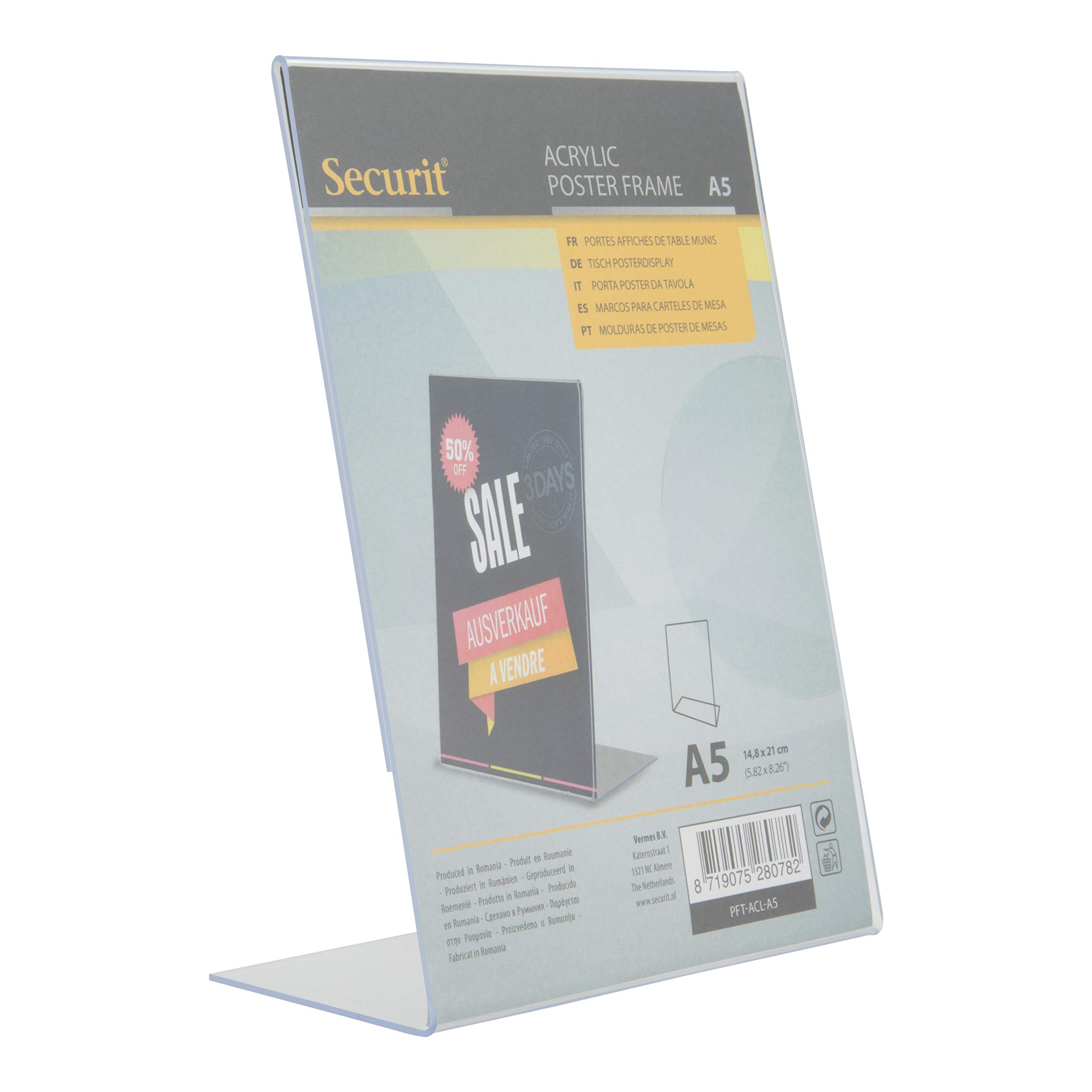 securit-l-shape-a5-posterhalter-l-form-transparent-hochformat image 2