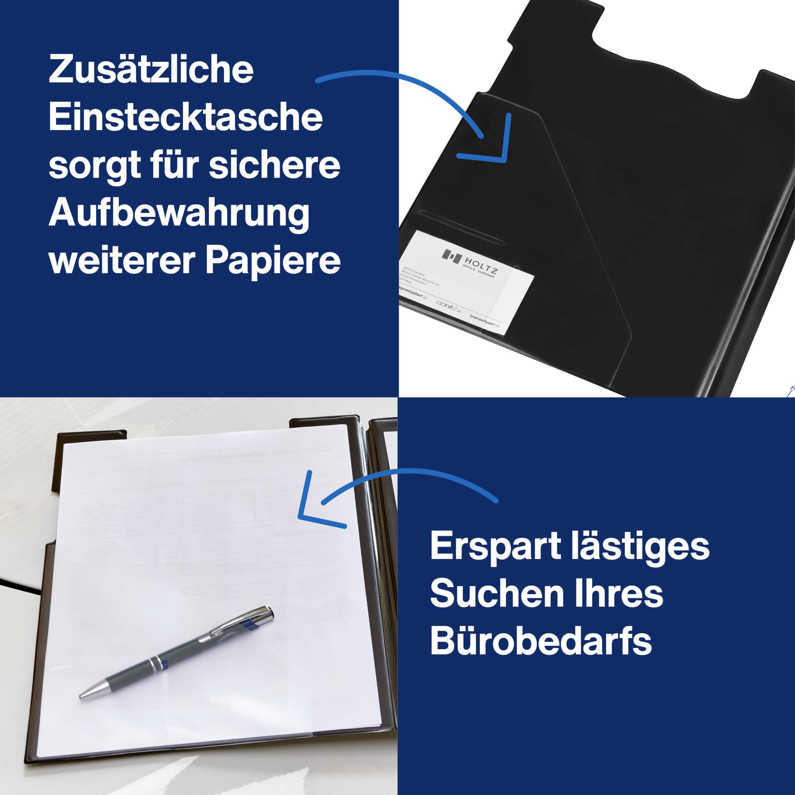 magnetoplan-pro-klemmbrett-mappe-a4-schwarz-magnetisch-mit-tasche image 5