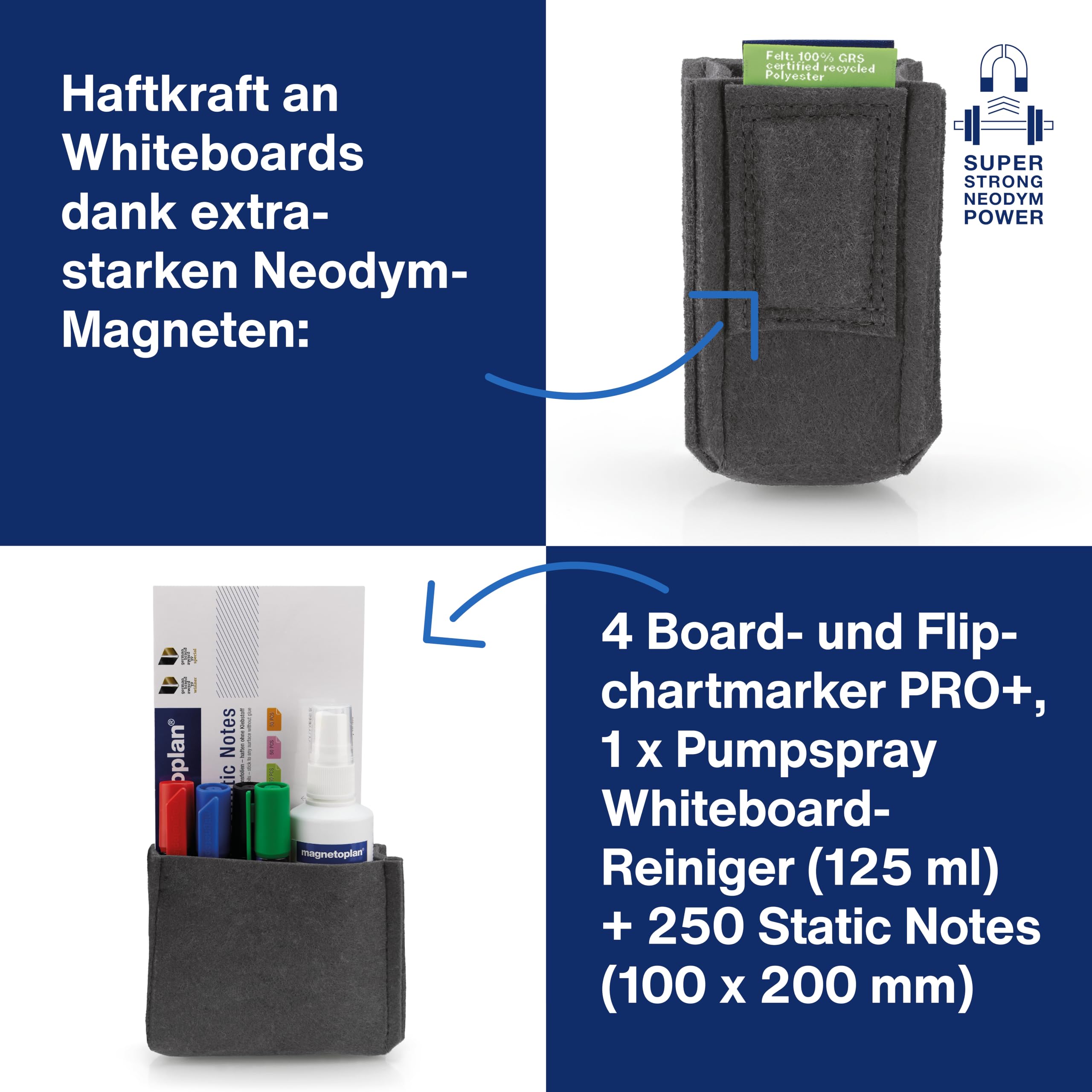 magnetoplan-pro-magnetotray-medium-stiftehalter-filz-grau image 3