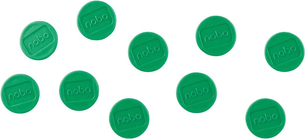 nobo-glide-magnete-1915289-whiteboard-magnete-gr-n-13-mm-10-stk image 1