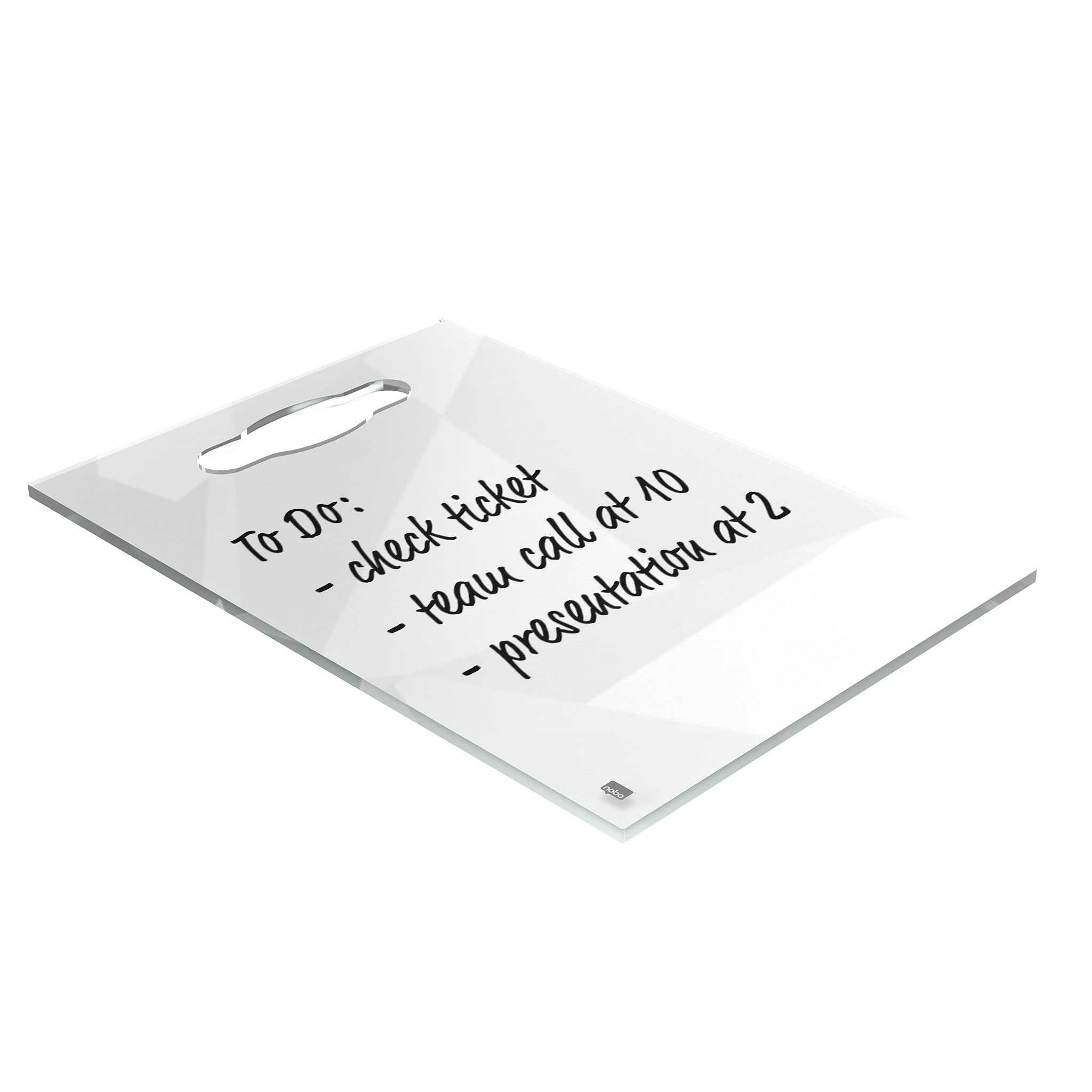 nobo-diamond-glass-notiztafel-a4-transparent-mit-griff-marker image 7