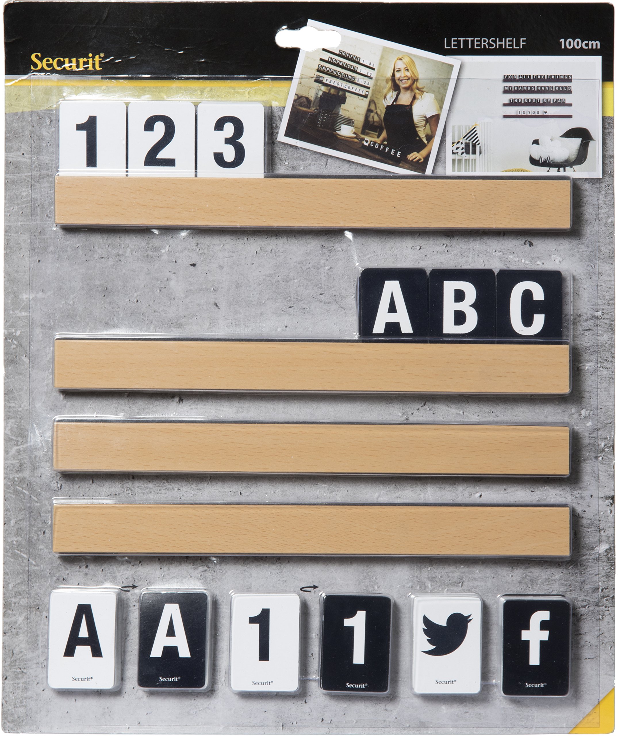 securit-magnetic-buchstaben-regal-teak-1-m-grau image 1